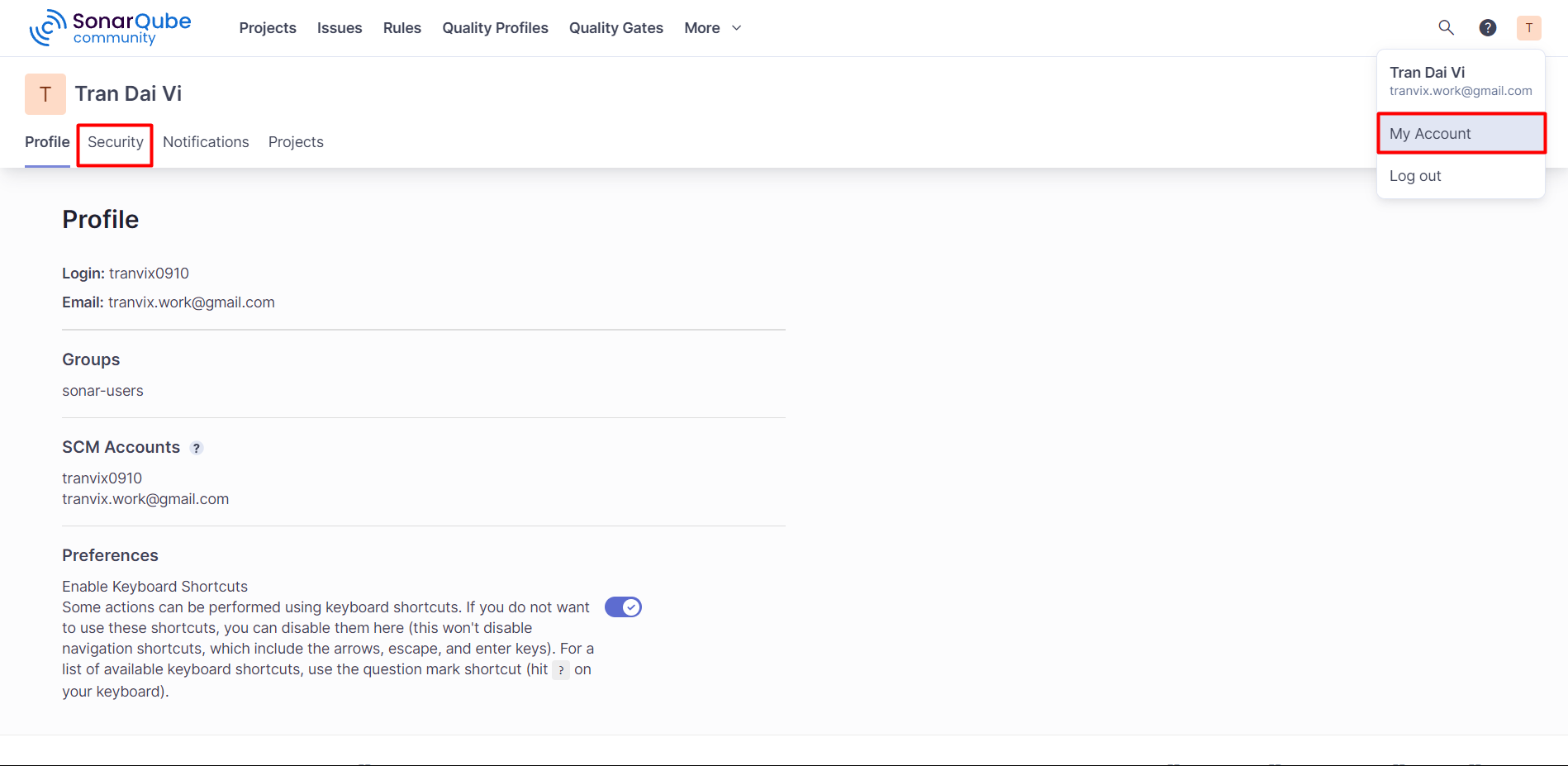 Secret Key SonarQube