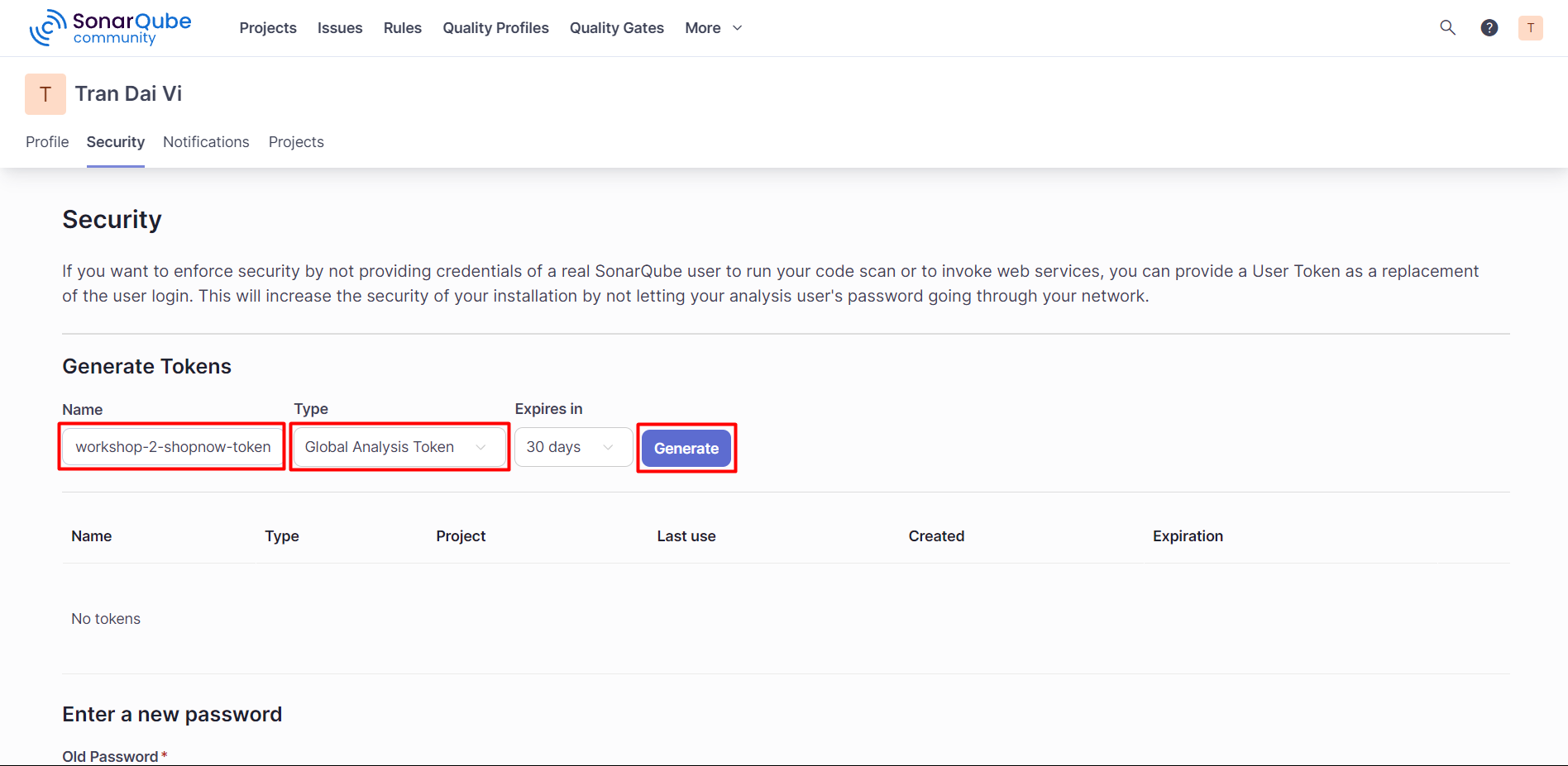 Secret Key SonarQube