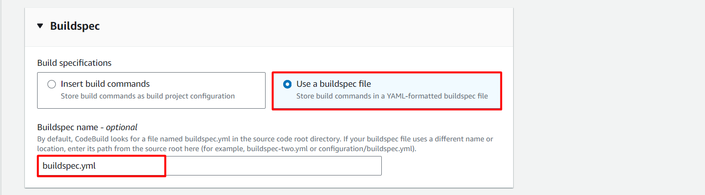 Create CodeBuild Project