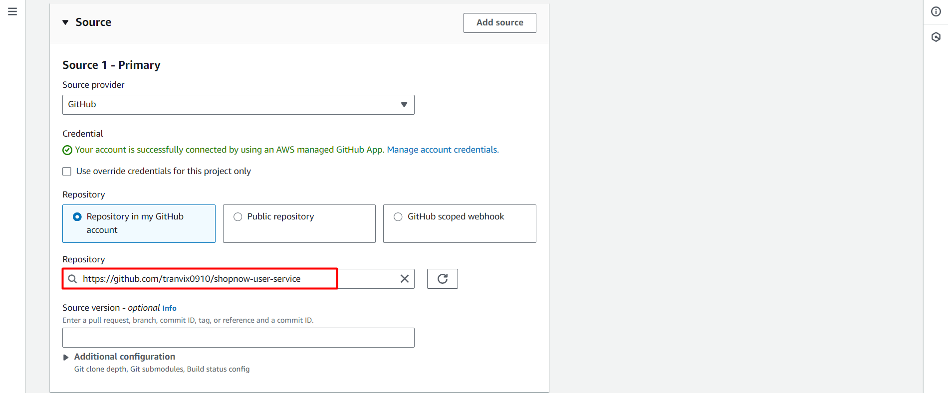 Create CodeBuild Project