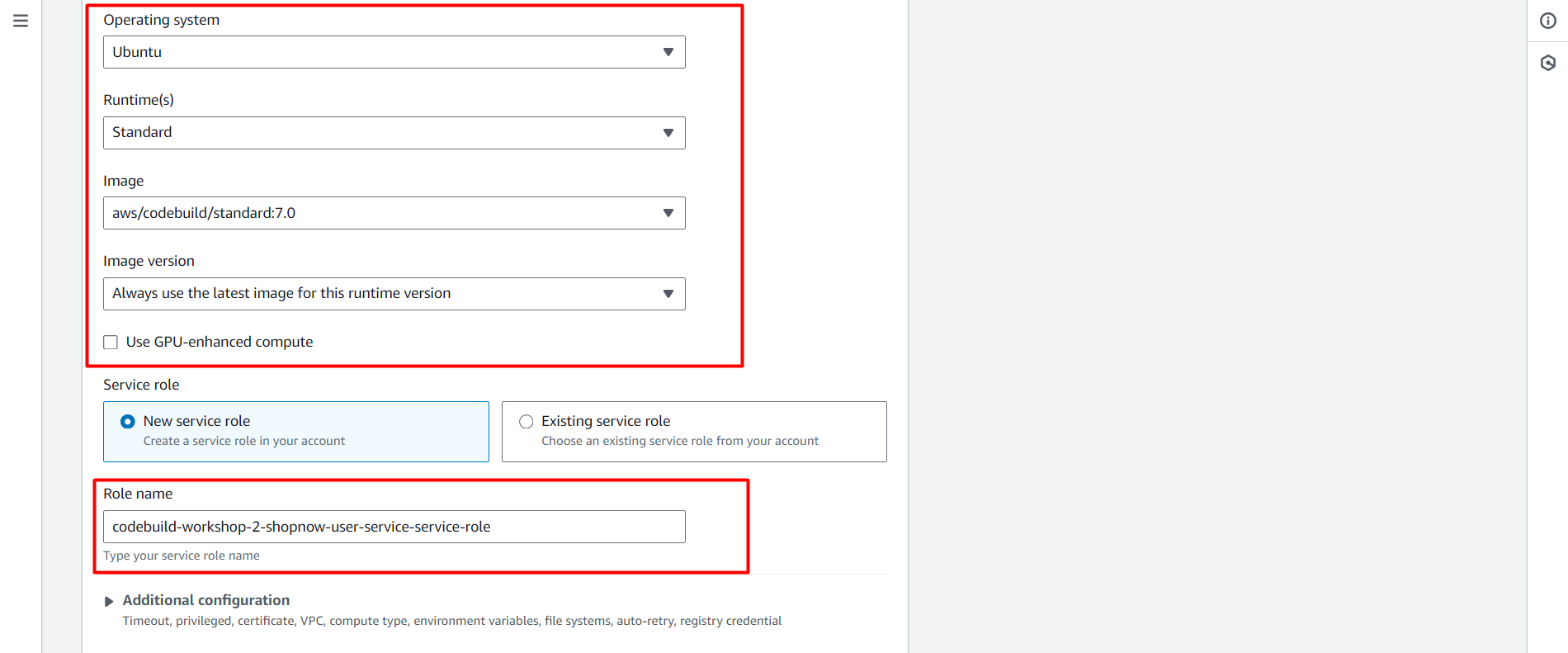 Create CodeBuild Project
