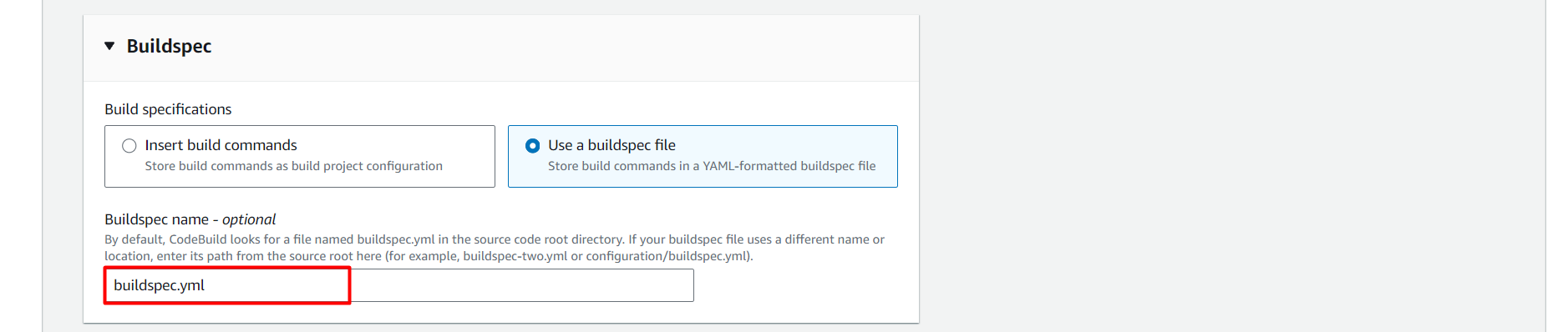 Create CodeBuild Project