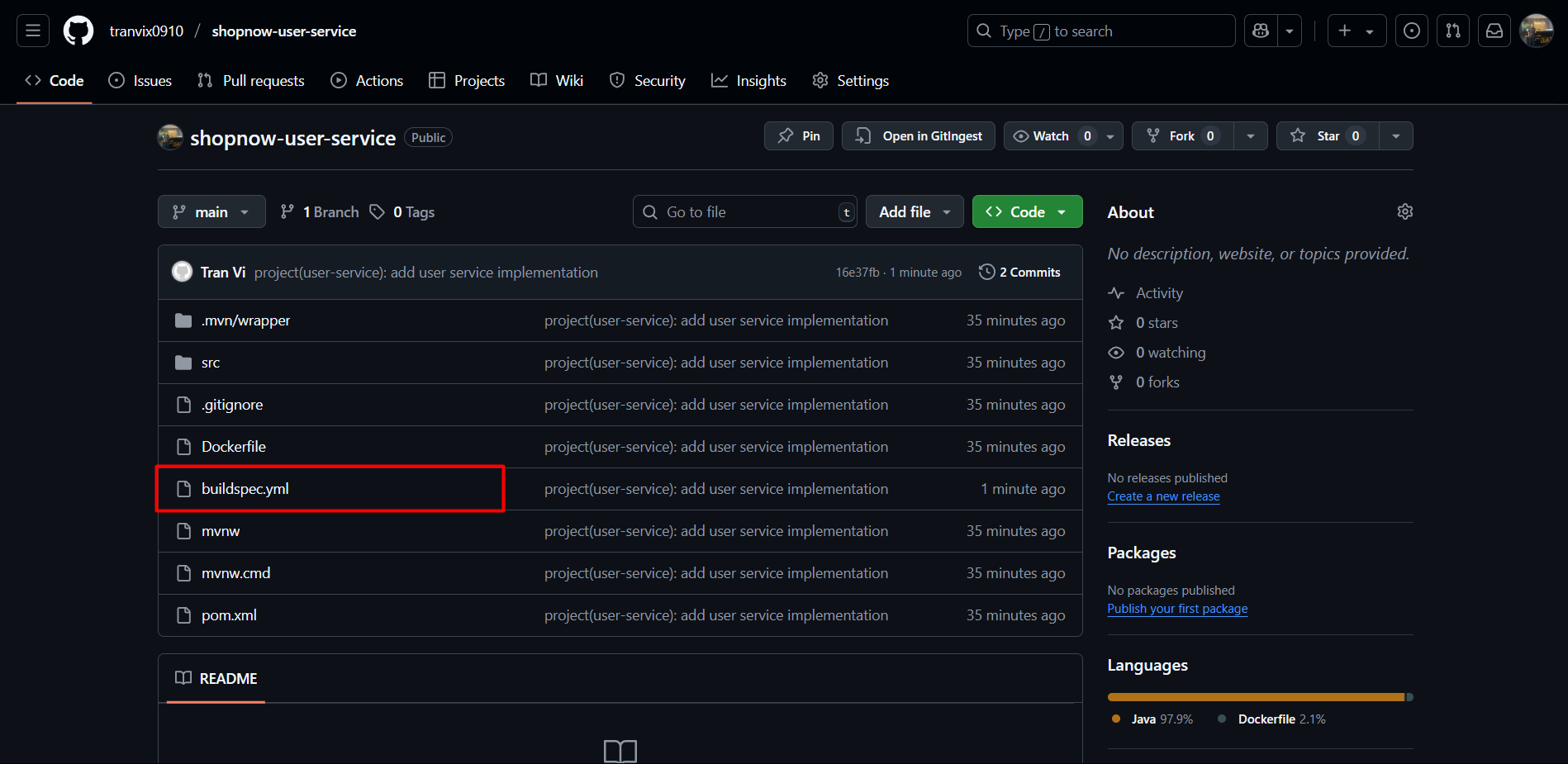 Create CodeBuild Project