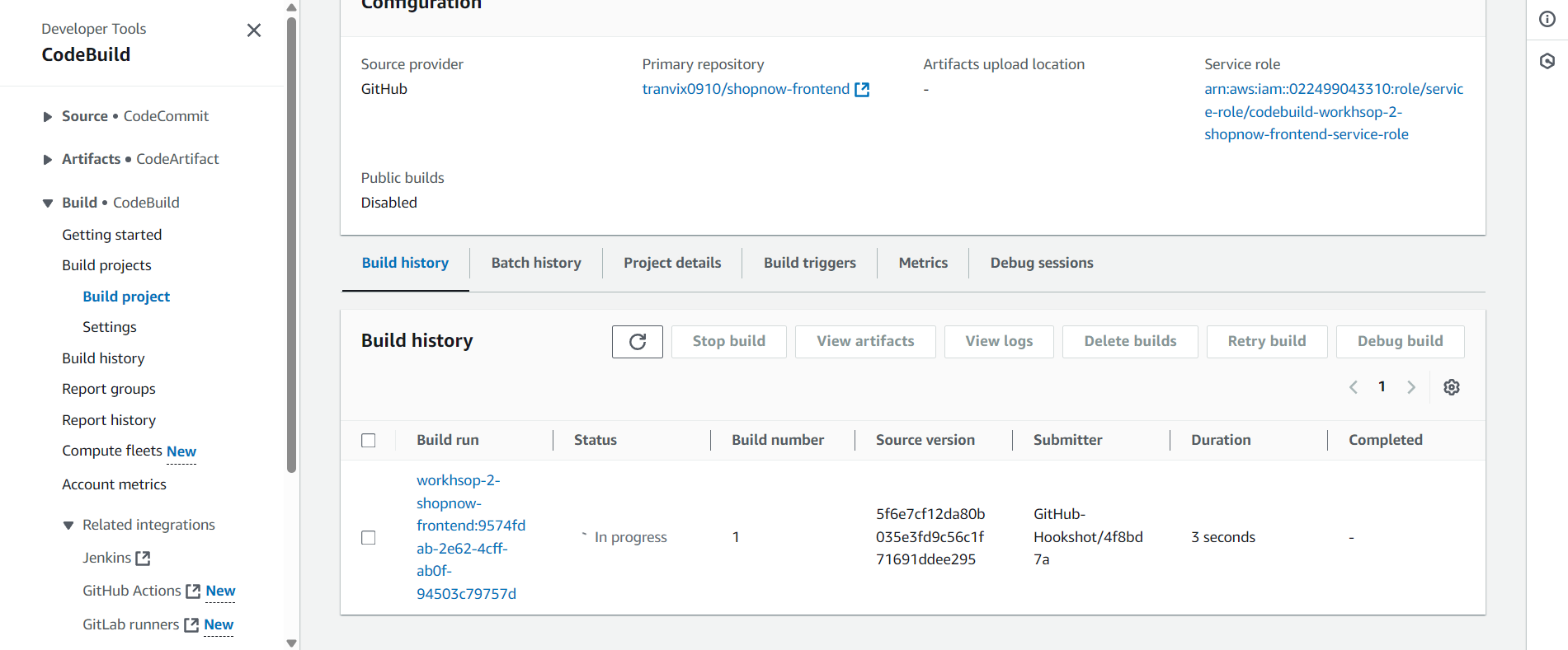 Create CodeBuild Project